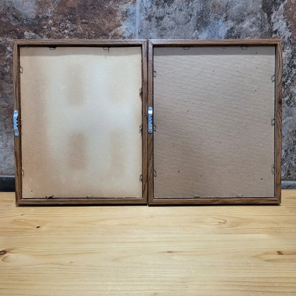 VTG Crewel Embroidery Pair Seashells Wildflowers Framed Hanging Wall Decor - Picture 6 of 13